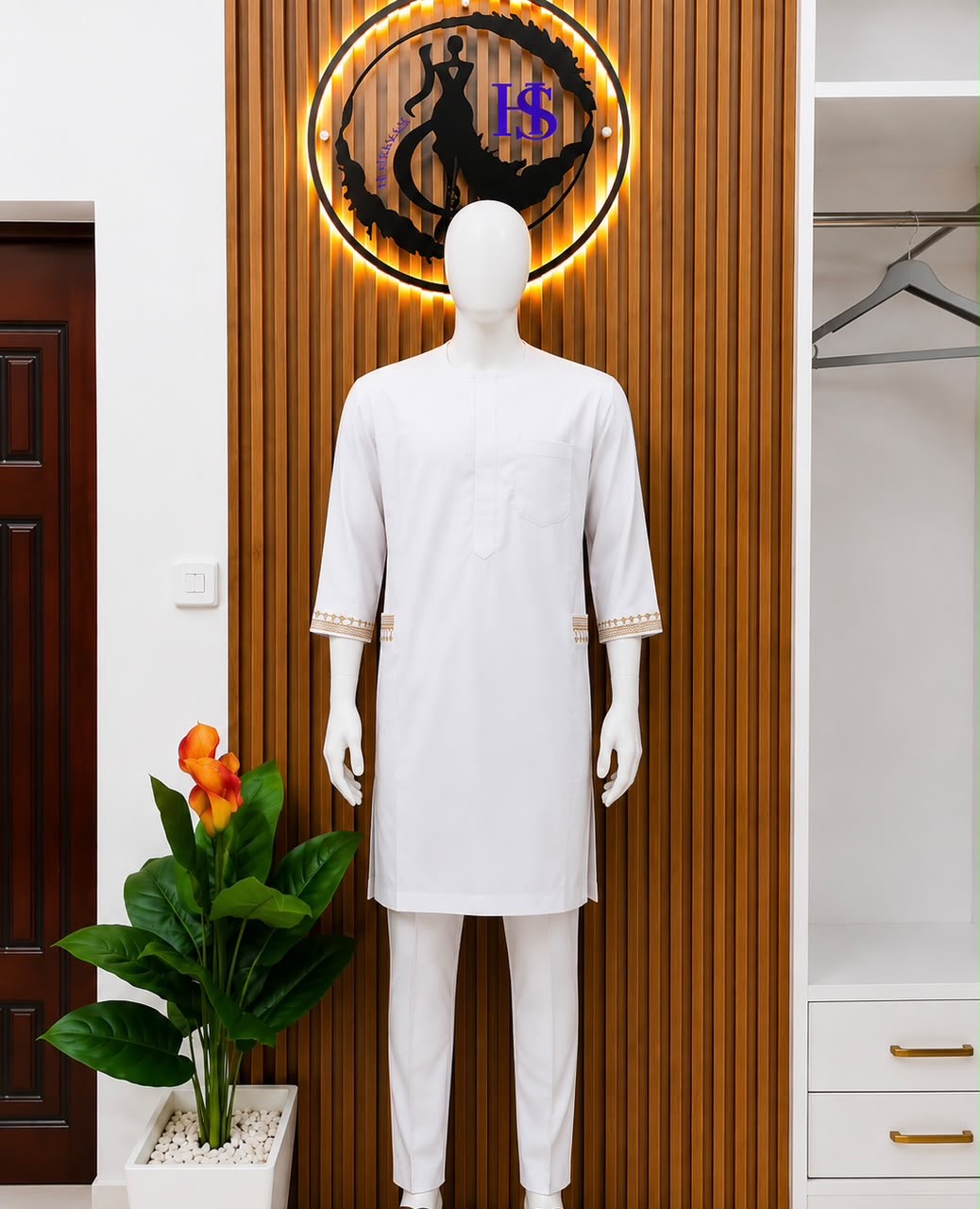 White Embroidered Kaftan