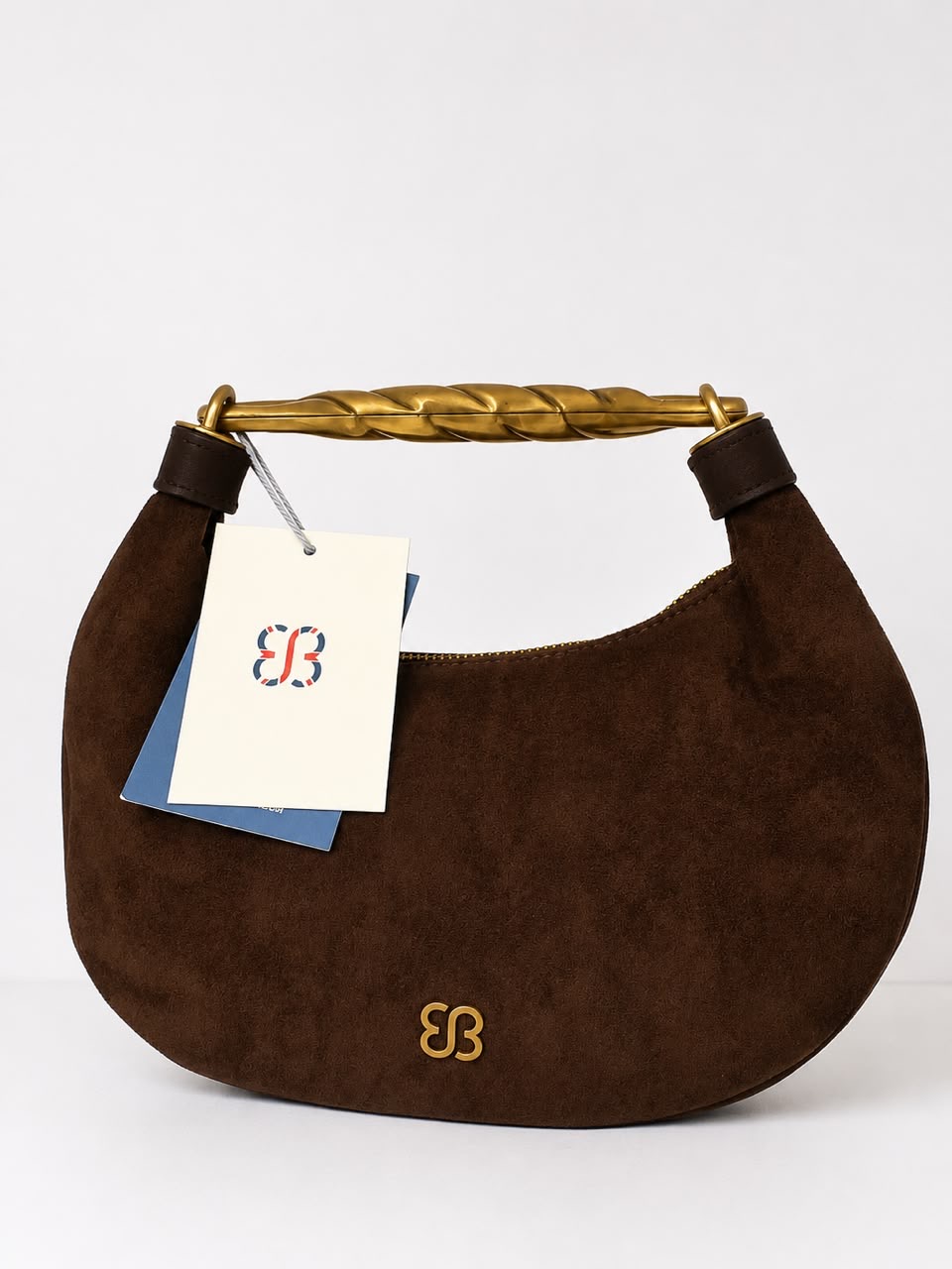 Brown Suede Hobo Bag