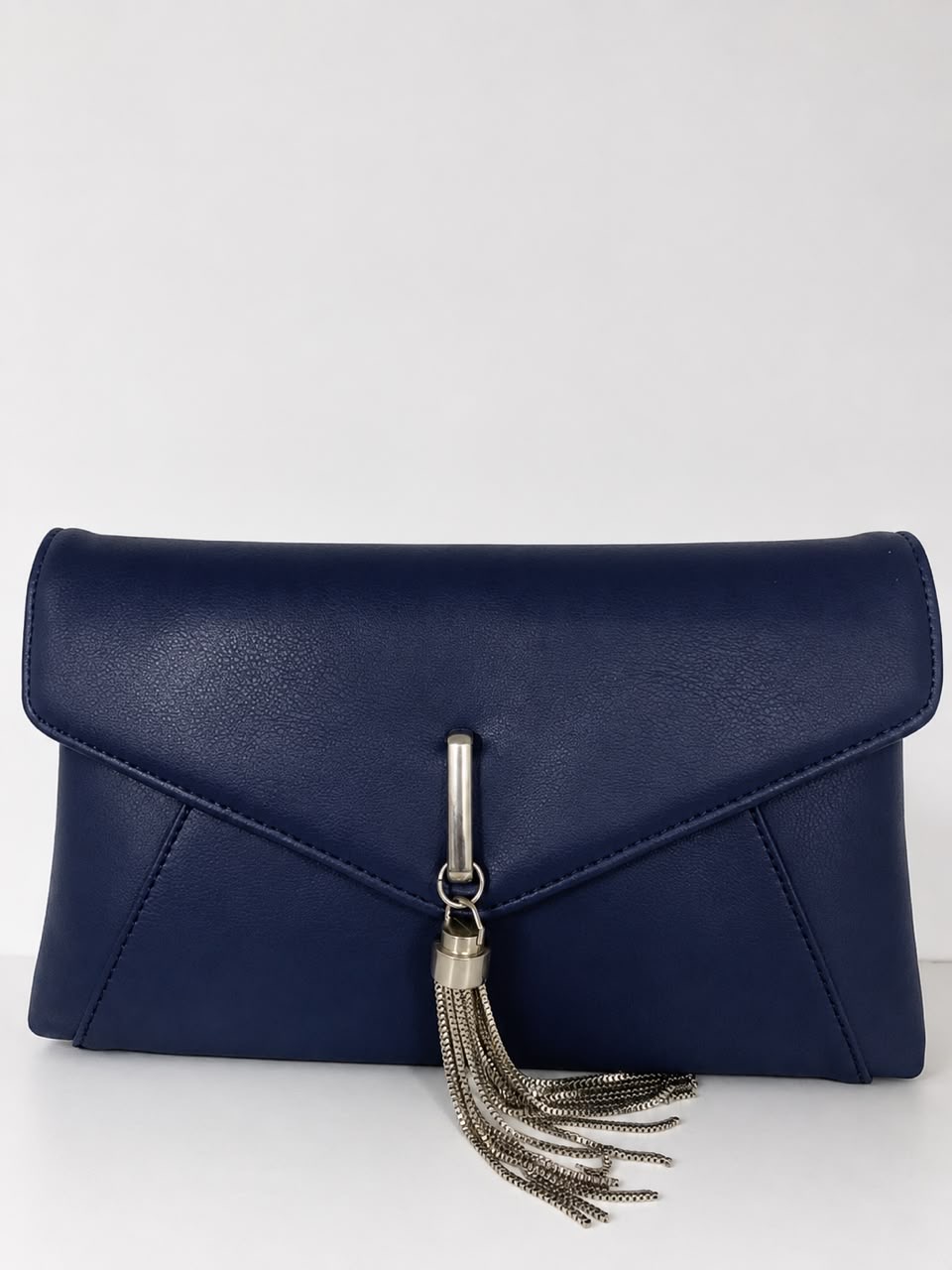 Navy Tassel Envelope Clutch