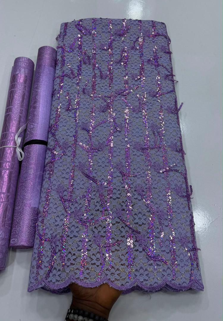 Lilac Beaded Lace