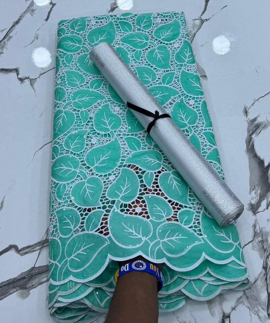 Teal Cord Lace (with Organza)