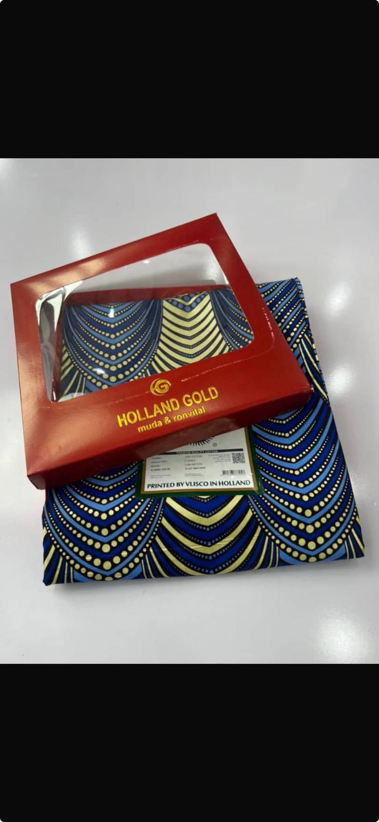 Holland Gold Blue Chevron Ankara