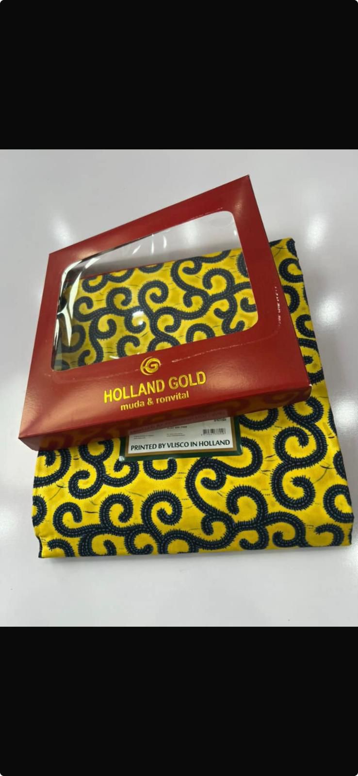 Holland Gold Yellow Swirl Ankara